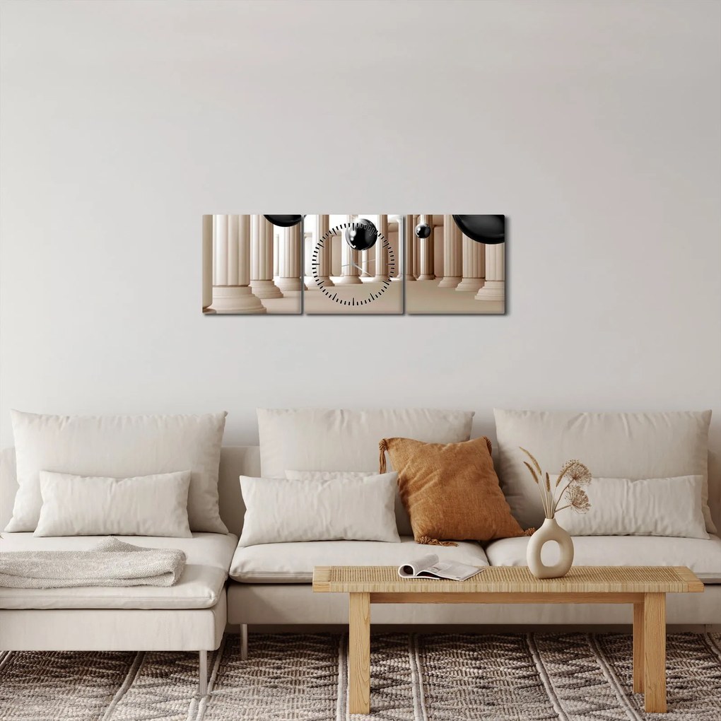Obraz - Kula między kolumnami (z zegarem) (90x30 cm)
