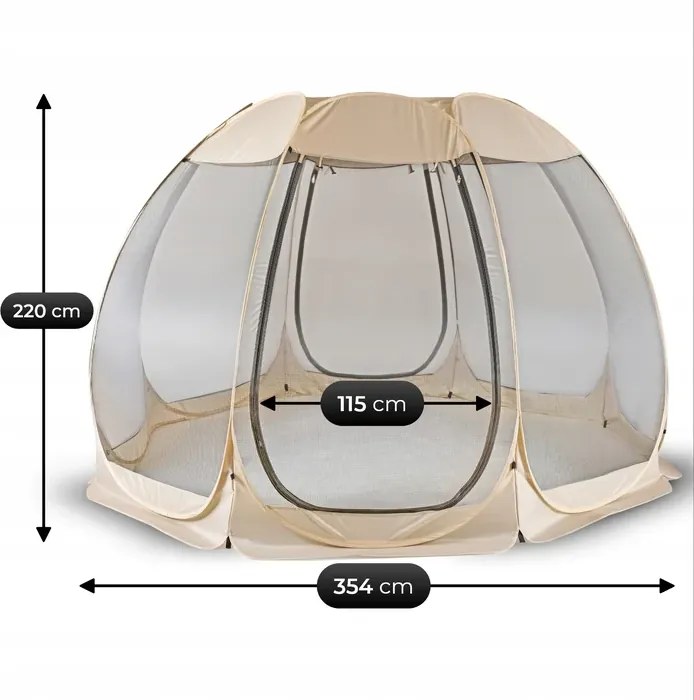 Pawilon CAMA 354 cm Altana Ogrodowa Beż/Czarny