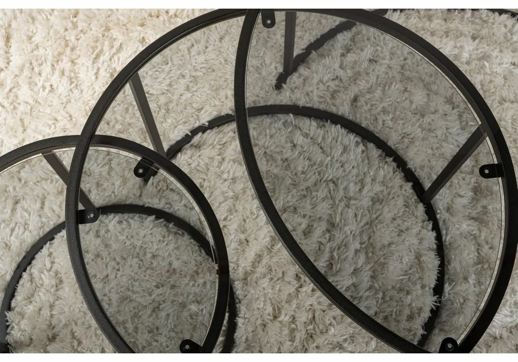 Zestaw stolików konferencyjnych Aurum Black and Grey 80 cm, 3 szt.