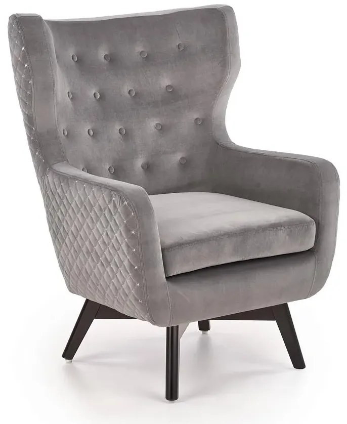 Popielaty fotel uszak P1-S48