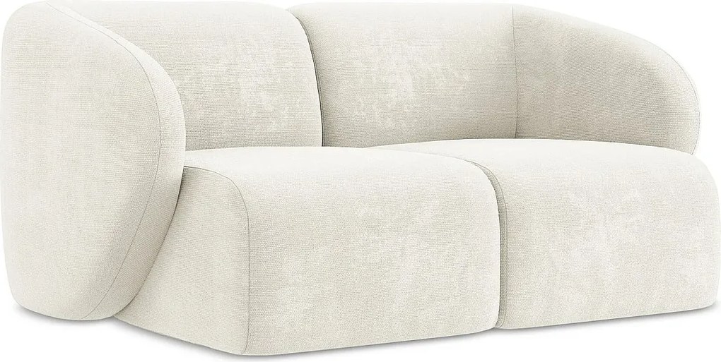 Modułowa sofa 2-osobowa - z tkaniny szenilowej - biały - LANI