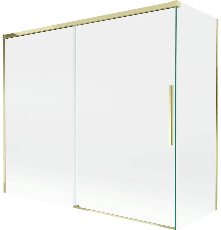 Mexen Rox parawan nawannowy 2-skrzydłowy rozsuwany 180 + 90 x 150 cm, transparent, złoty - 8C9-180-090-50-00