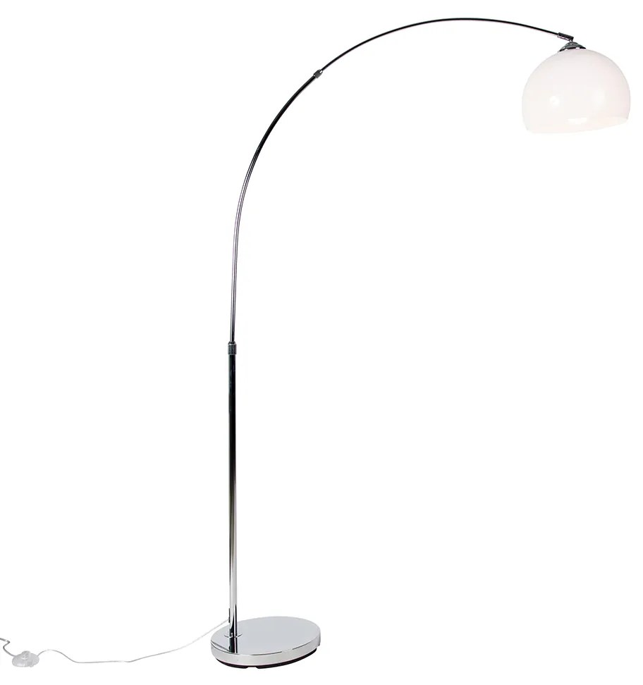 Luk Inteligentna lampa łukowa chromowa z białym kloszem włącznie z Wifi A60 - Arc Basic Nowoczesny Oswietlenie wewnetrzne