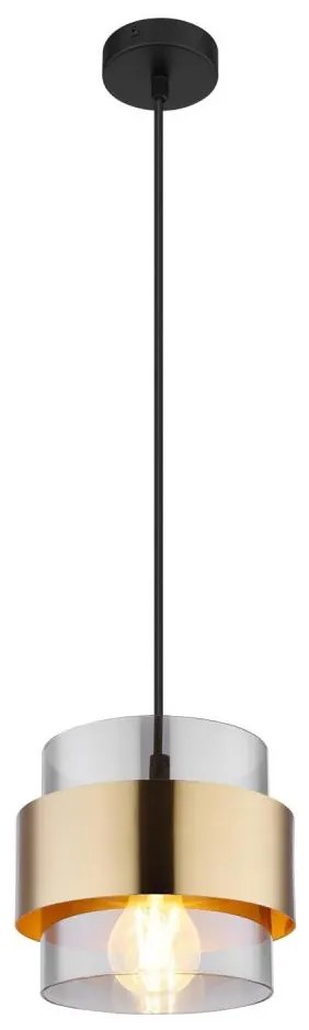 Globo 15560H - Lampa wisząca MILEY 1xE27/60W/230V czarna/mosiądz