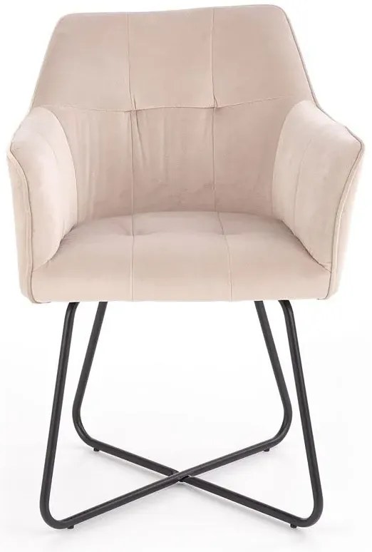 Beżowe designerskie krzesło kubełkowe L6-C64