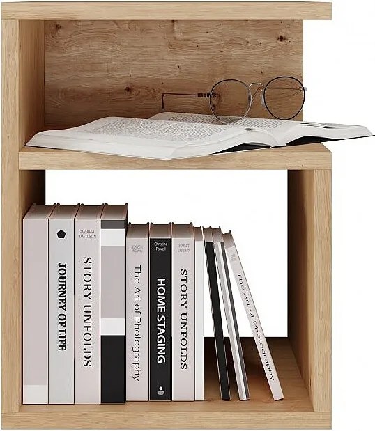 Szafka Nocna TINI | Dąb Artisan | 30x30x40 cm | Minimalistyczna Konstrukcja