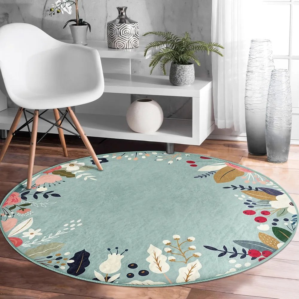 Okrągły dywan odpowiedni do prania i robotów sprzątających ø 80 cm Comfort – Mila Home