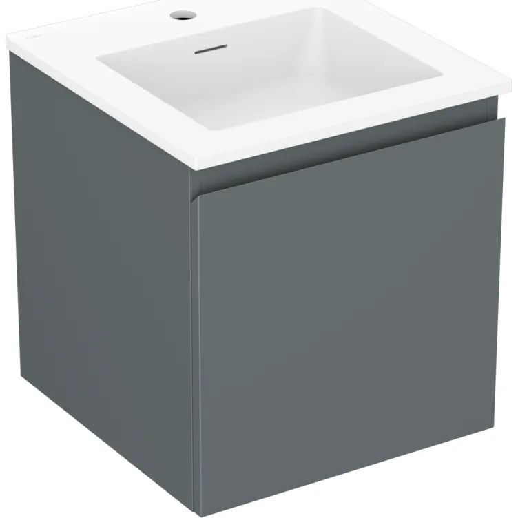 Mexen Orio szafka łazienkowa 45 cm z umywalką Otis, 1 szuflada, grafit mat/biała mat - 91A10-04547-1-BF66-W18M01