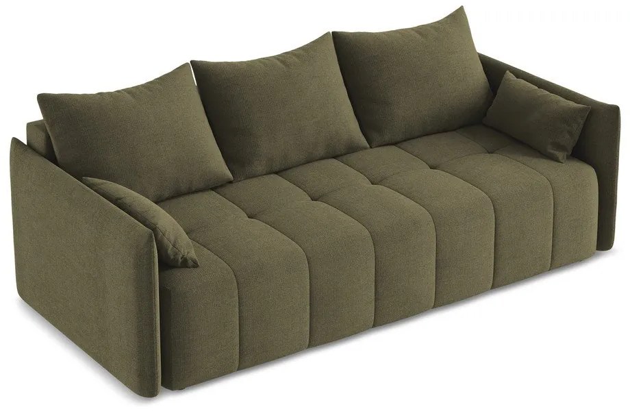 Rozkładana/ze schowkiem sofa w kolorze khaki 225 cm Moku – Makamii