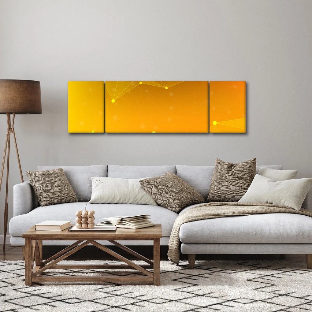 Abstrakcyjny żółty obraz (170x50 cm)