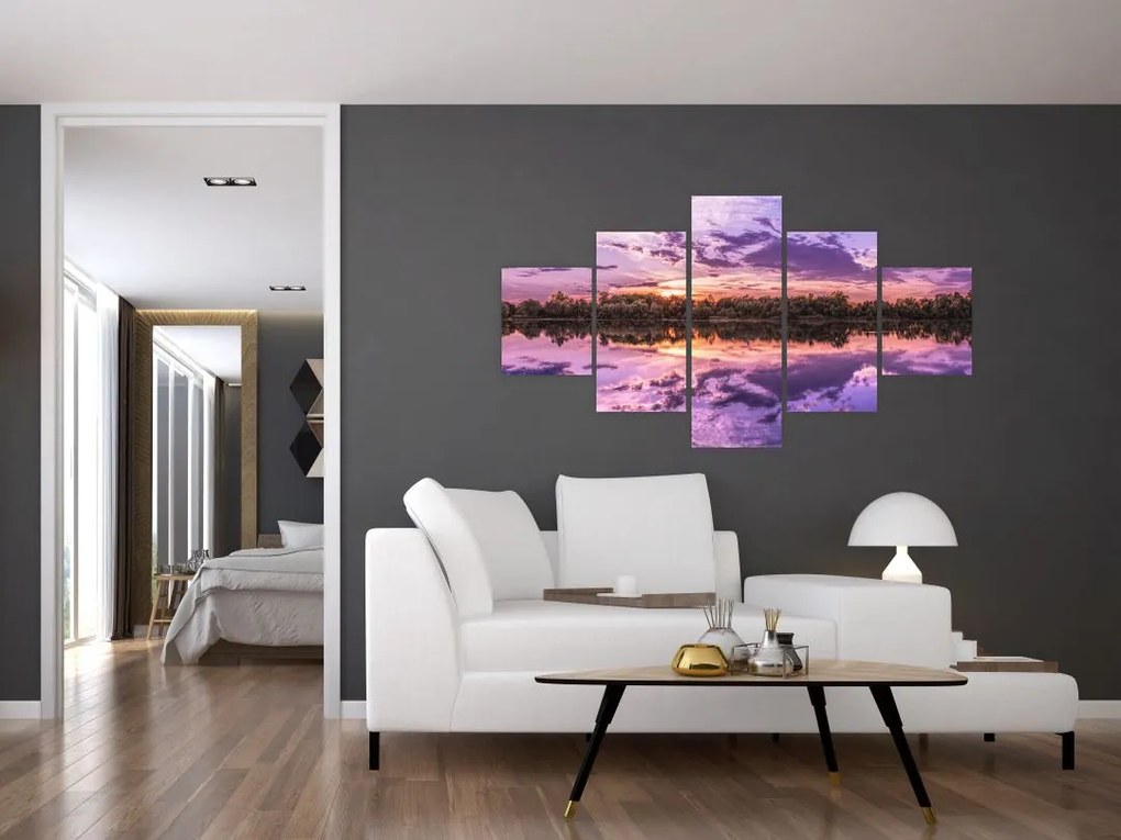 Obraz fioletowego nieba (125x70 cm)