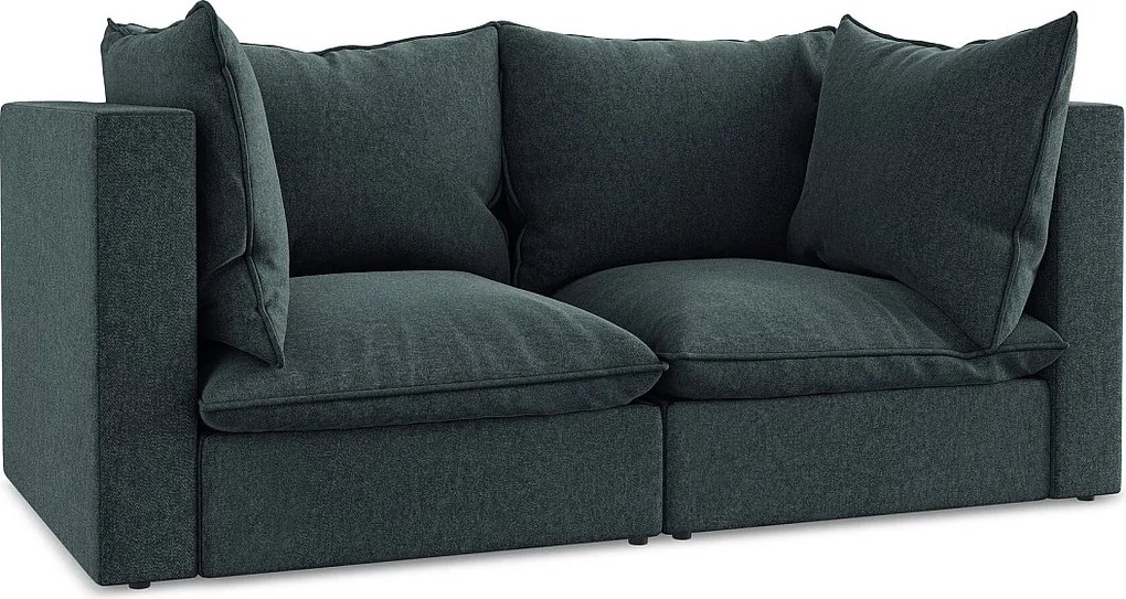 2-osobowa kanapa modułowa - z tkaniny welwetowej - morski - MANAO