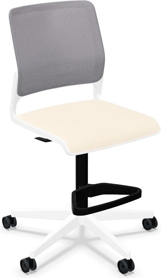 Obrotowy hoker do biura z siatkowym oparciem Xilium Counter Swivel Chair Mesh