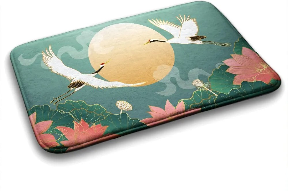 Antypoślizgowy dywanik łazienkowy Antypoślizgowy dywanik łazienkowy Ptaki Kwiaty