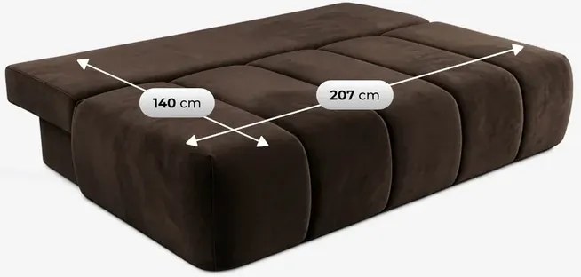 Sofa z Funkcją Spania SARIA Brązowa Welurowa Nowoczesna