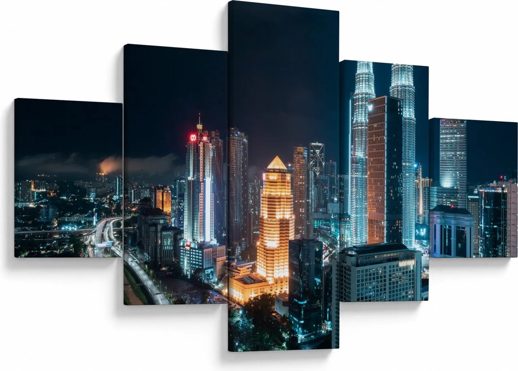 Obraz - Noc w Kuala Lumpur (125x70 cm)