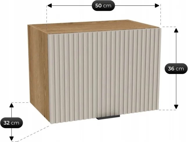 Zestaw Mebli Kuchennych MODERN 170 cm Kaszmir/Dąb Ryflowany Nowoczesny