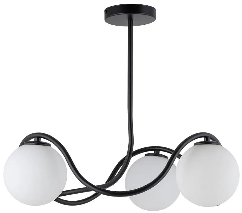 Lampa sufitowa nowoczesna - Vena 3 kolor czarny, klosze białe 33674