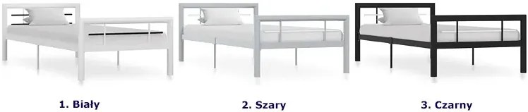 Szare metalowe łózko jednoosobowe 100x200 cm P6-C02