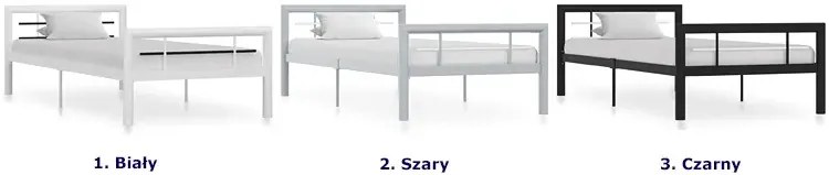 Szare metalowe łózko jednoosobowe 100x200 cm - Sintra