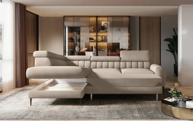 Narożnik NAVAS L z funkcją spania tkanina Promocyjna CURIO 11 WERSAL