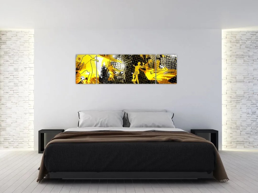 Obraz - Piłka nożna w wielkim mieście (170x50 cm)