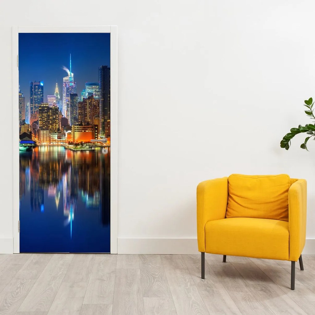 Fototapeta na drzwi - Manhattan nocą (95x205cm)