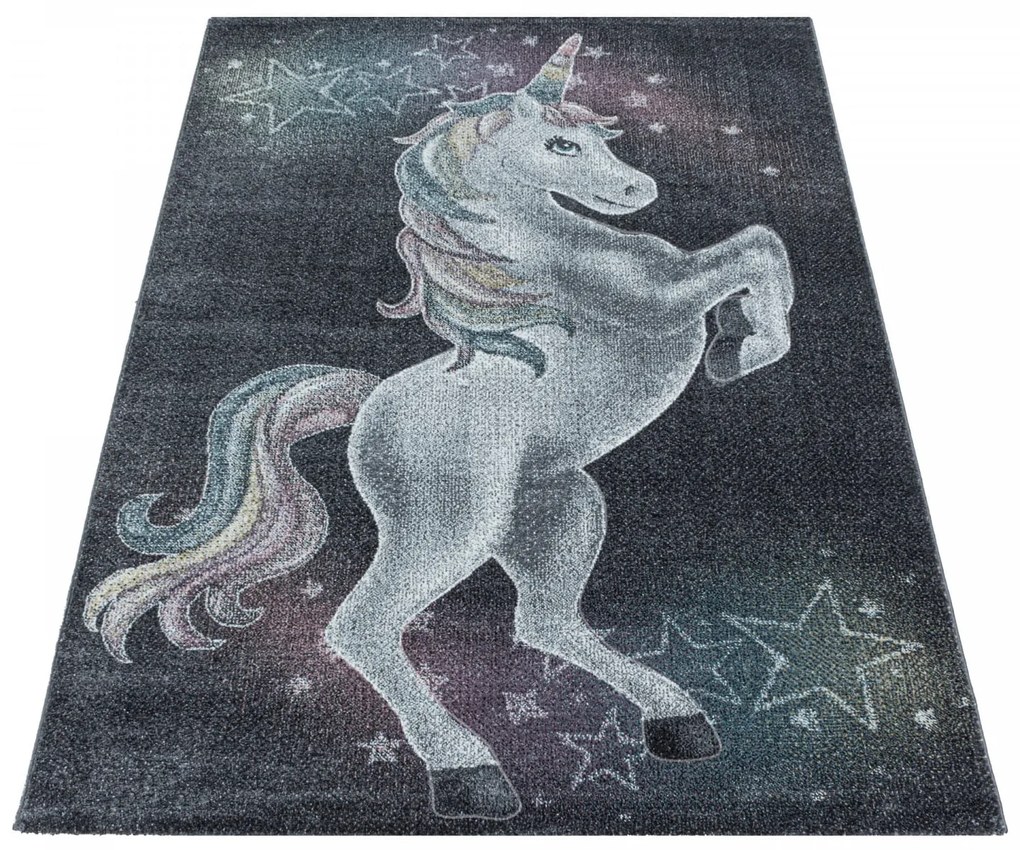 Dywan dziecięcy Jednorożec szary 200 cm x 290 cm
