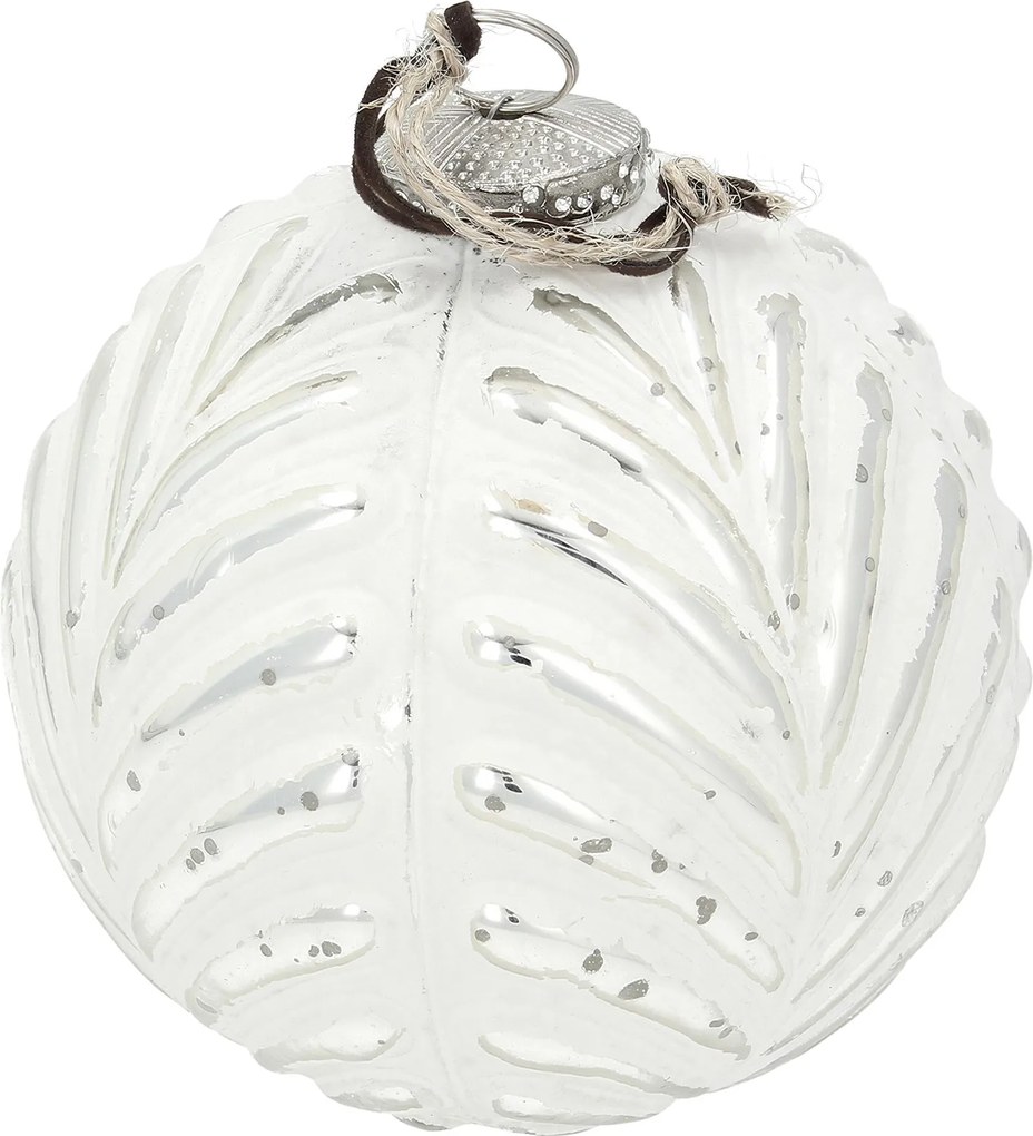 Bombka Vintage Snow ⌀12 cm white