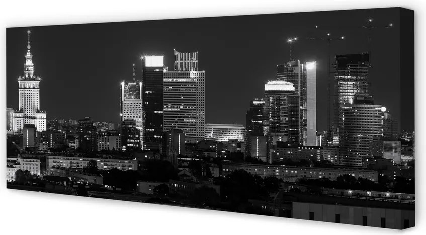 Obraz drukowany na płótnie Światła Warszawskiej Metropolii