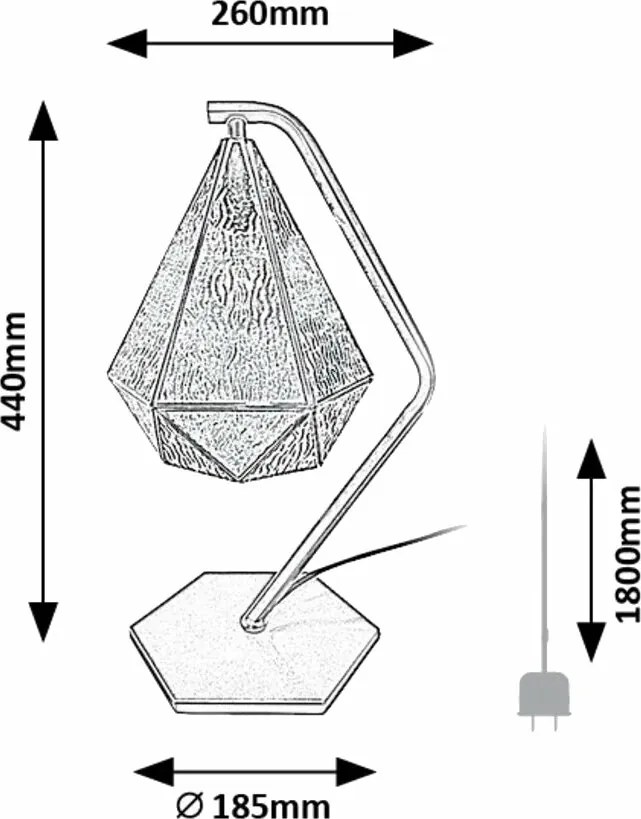 Rabalux 74200 vintage lampa stołowa Norah, złoty/niebieski