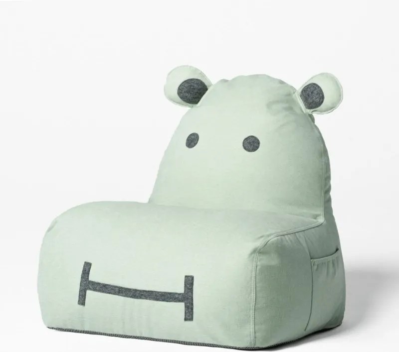 Pufa dla dzieci w miętowym kolorze HIPPO