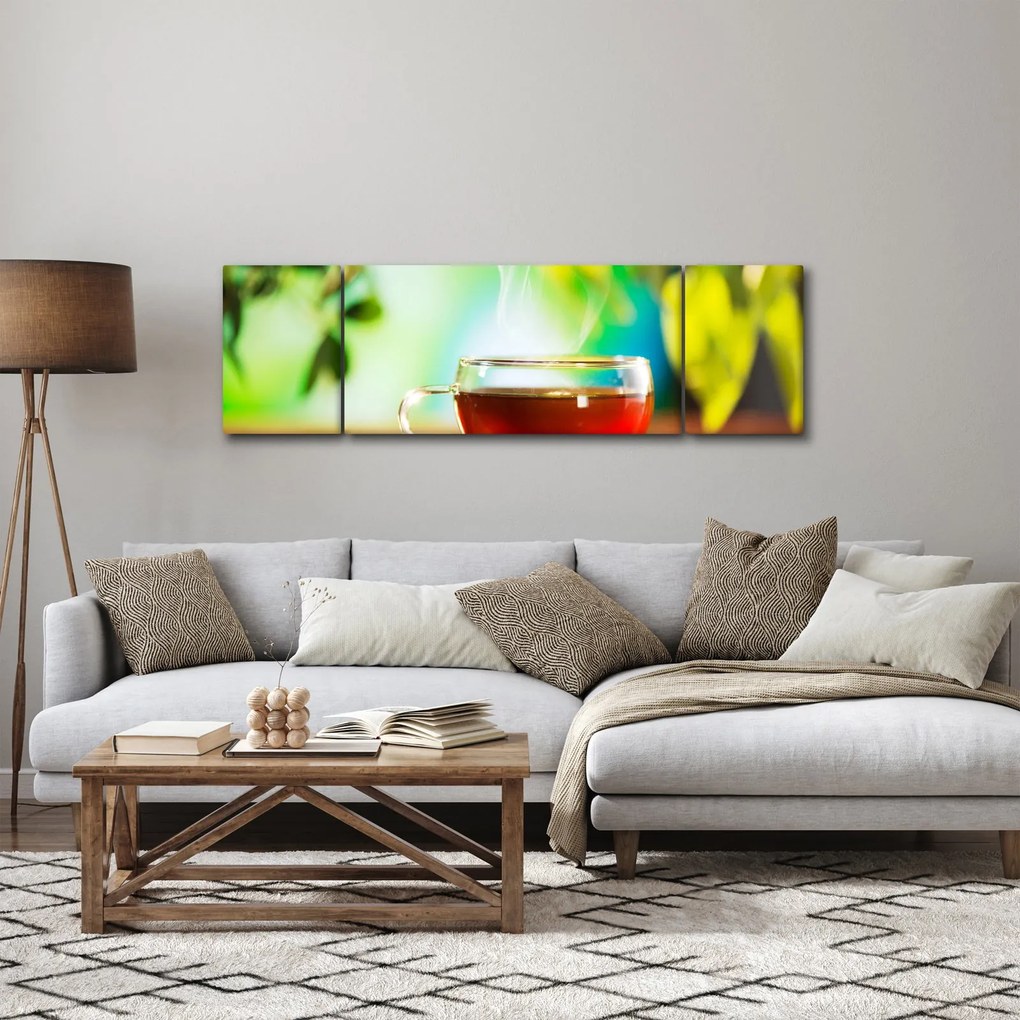 Obraz - Martwa natura z herbatą (170x50 cm)