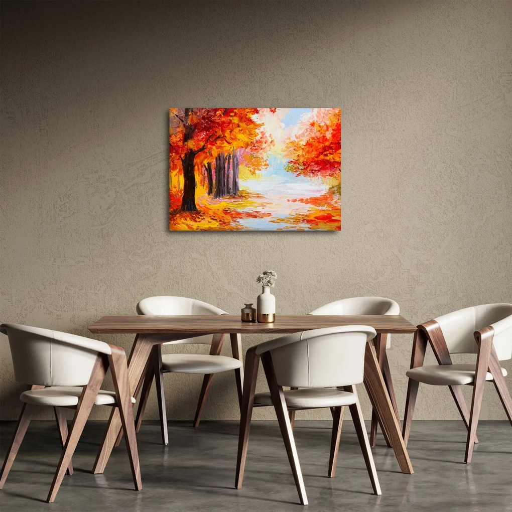Obraz - Obraz olejny, kolorowa jesień (70x50 cm)
