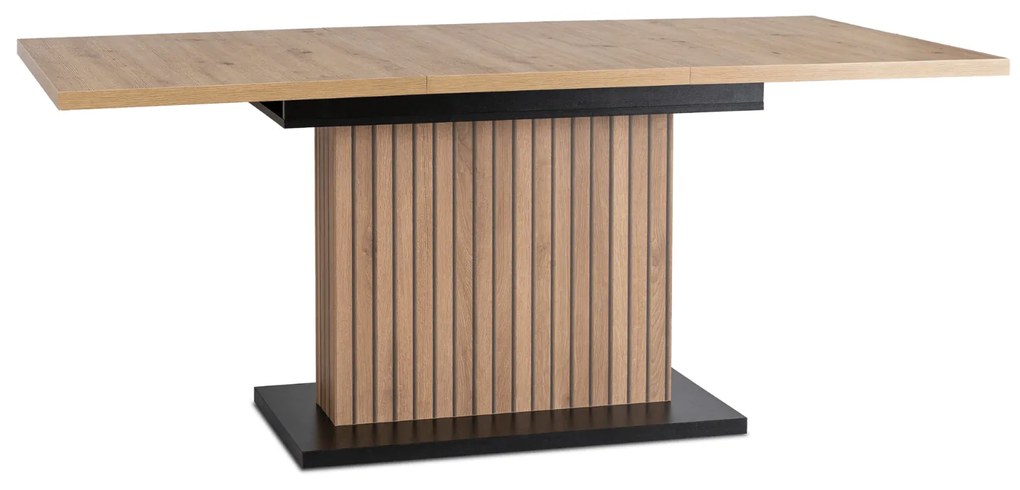 Stół Prostokątny Rozkładany z Lamelami GIANT 130-180 cm Dąb Artisan/Czarny Nowoczesny Loft