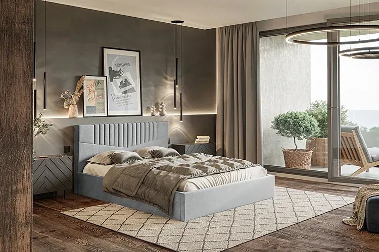 Tapicerowane łóżko 180x200 Birmi 3X - 36 kolorów
