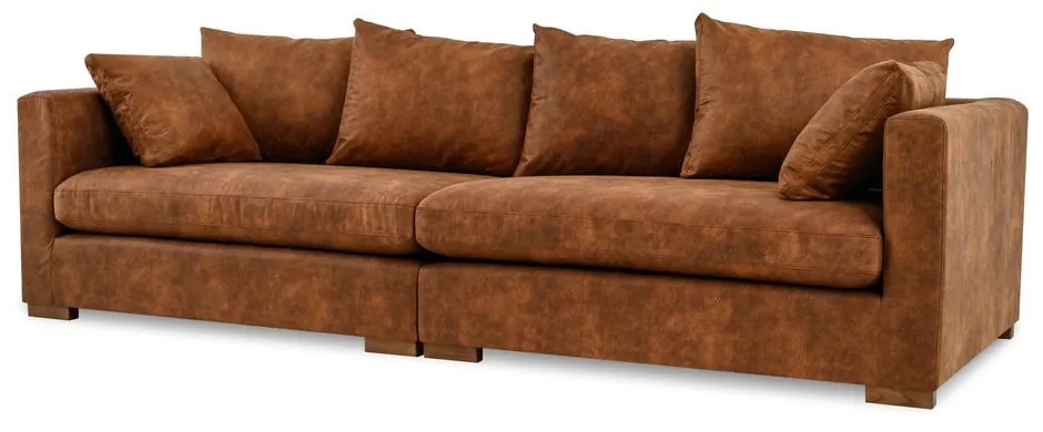 Koniakowa sofa z imitacji skóry 266 cm Hamburg – Scandic