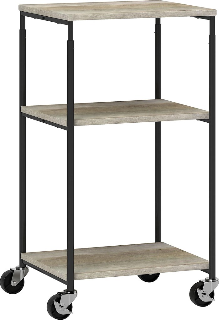 HOMCOM Stojak na Drukarkę z 3 Poziomami, Regulowany, Mobilny Biurkowy Stolik na Drukarkę, dla Home Office, Metal i Drewno