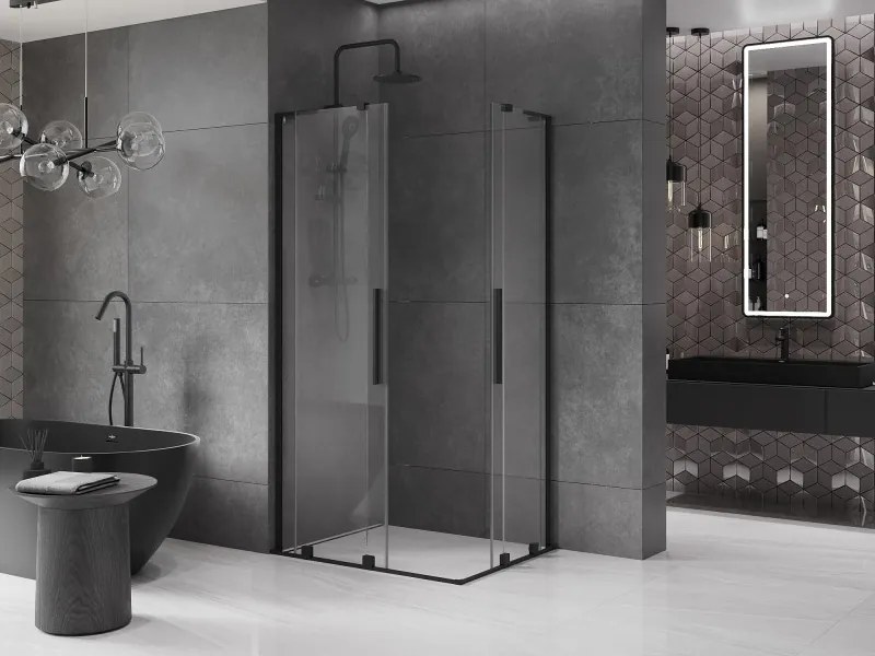 Mexen Velar L Duo kabina prysznicowa rozsuwana 100 x 90 cm, transparent, czarna - 871-100-090-02-03-70