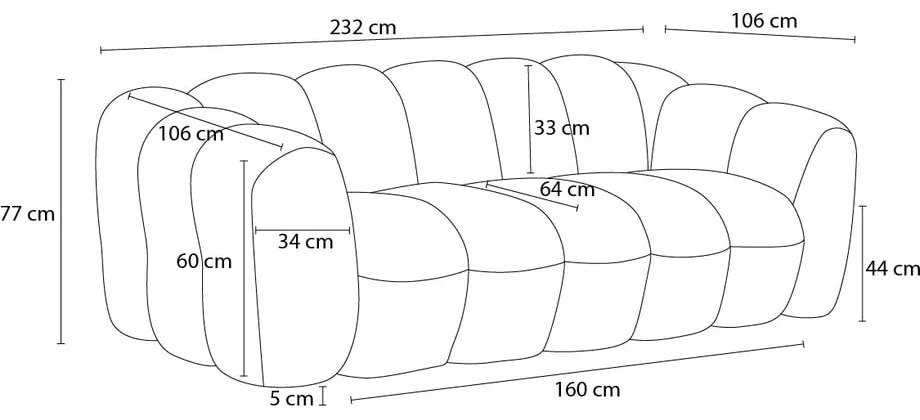 Ciemnoszara sofa z materiału bouclé 232 cm Hippolyte – Bobochic Paris