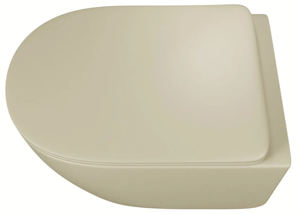 Miska WC wisząca rimless beżowa LERA ivory z deską wolnoopadającą Slim