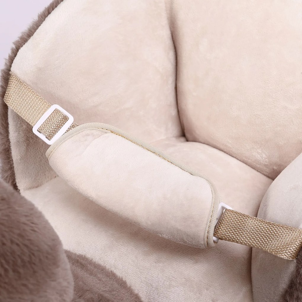 Leniwiec na biegunach z pasem bezpieczeństwa, brązowy Spielwerk