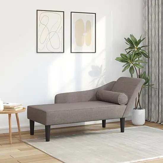 Leżanka do salonu na drewnianych nóżkach taupe - Ores