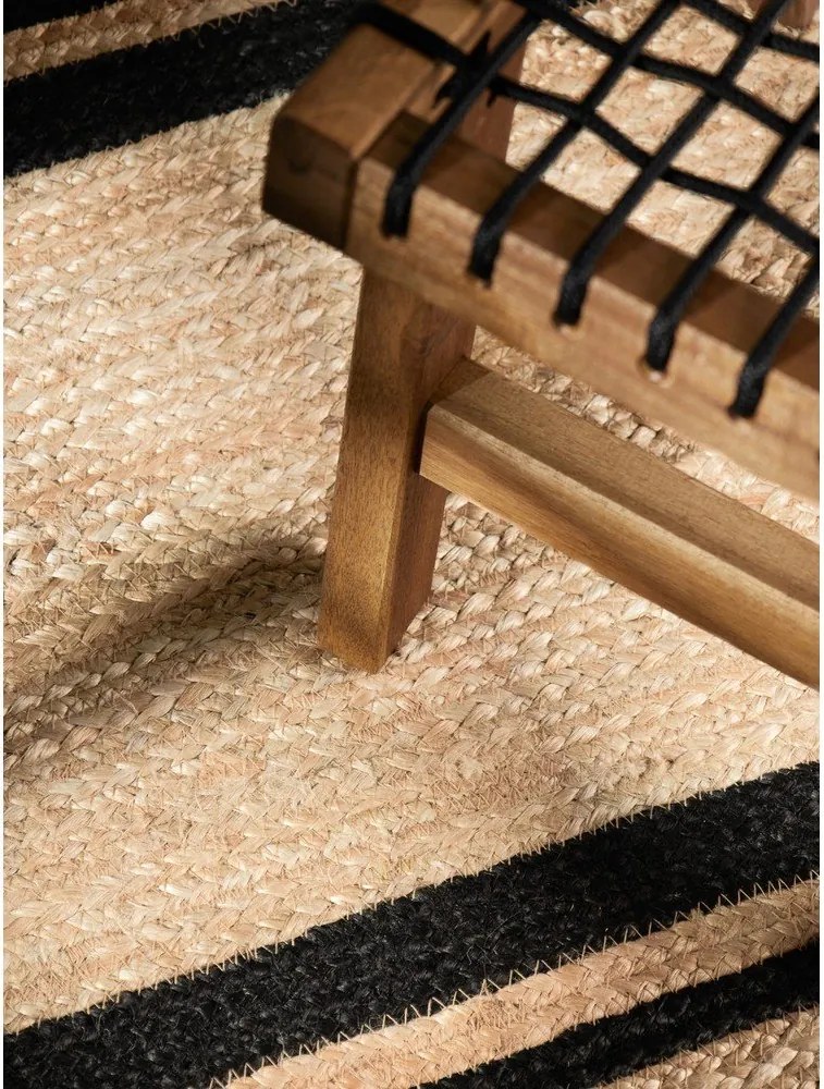 Czarno-naturalny ręcznie tkany dwustronny dywan z juty 70x200 cm Jutta – Hanse Home