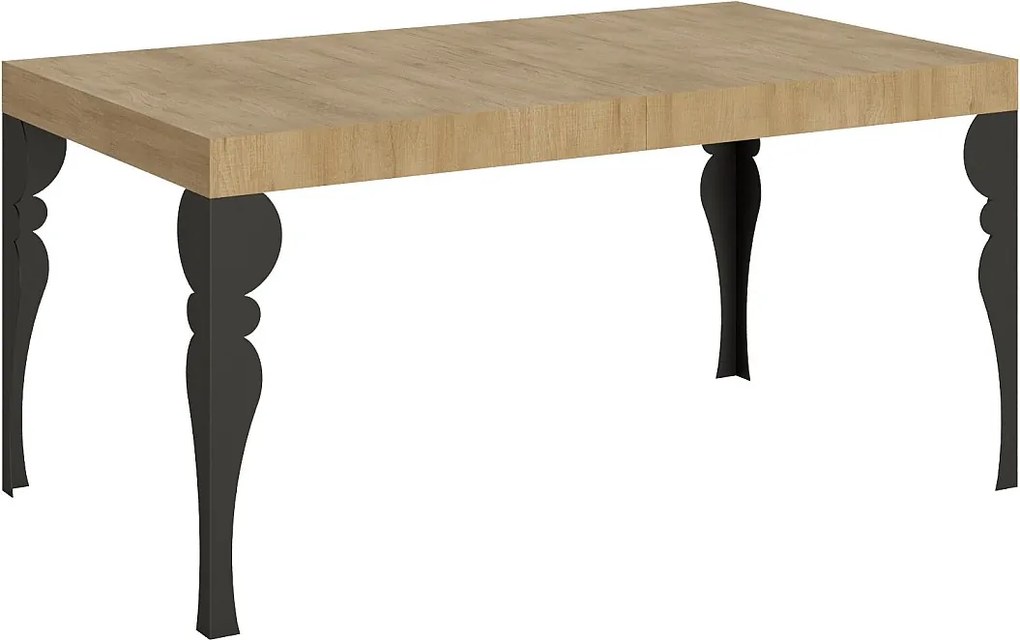 Stół rozkładany 160/244x80 cm Paxon dąb naturalny nogi antracytowe