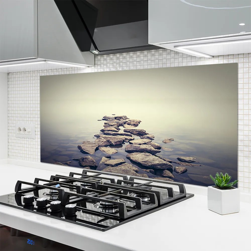 Szkło Ozdobne do Kuchni Skaliste Wybrzeże Nad Wodą