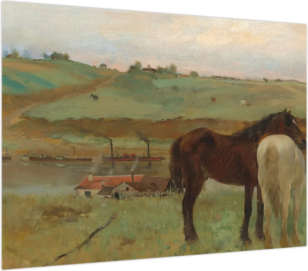Obraz - Edgar Degas, Horses in a Meadow, reprodukcje (70x50 cm)