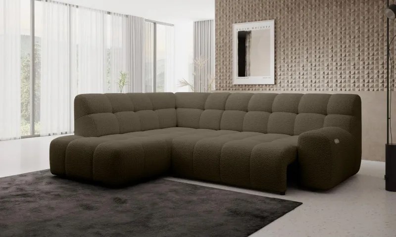 Narożnik COCOON L z elektryczną regulacją siedziska Lewostronny w tkaninie JAGUAR 08