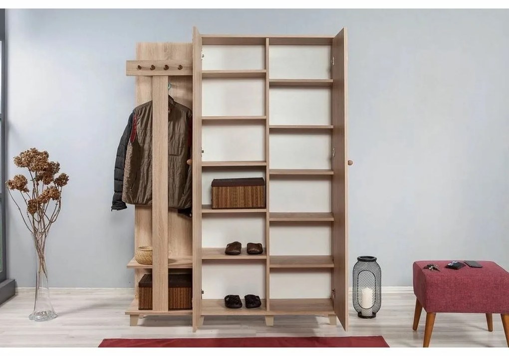 Wieszak z szafką Garmanto Tree Sonoma Oak Double