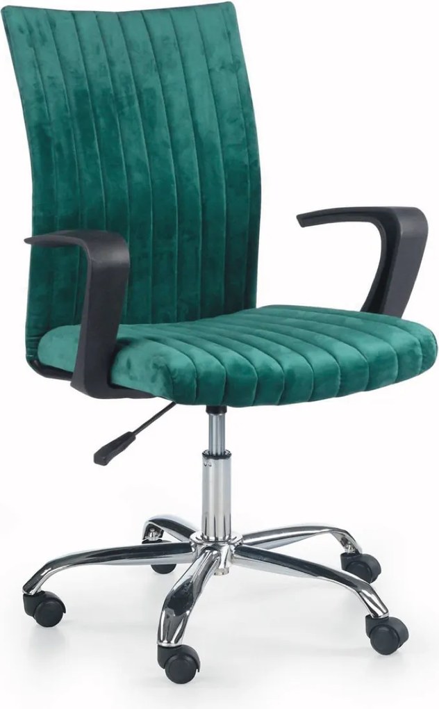 Fotel młodzieżowy do biurka Dekora, zielony welur